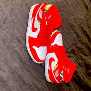 Nike Jorden 1 Barcelona Sweater Red Patent Size 9 us men’s